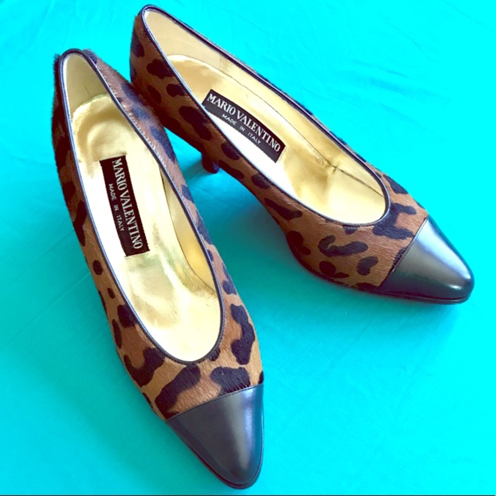 Vintage Mario Valentino Animal Print Heels